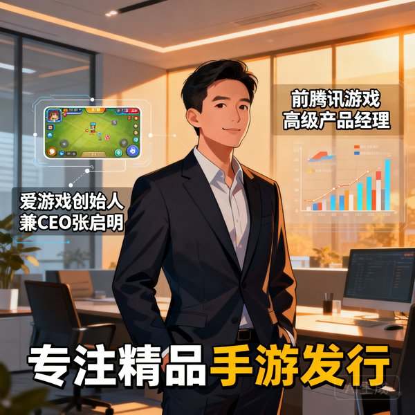 爱游戏创始人兼CEO张启明，前腾讯游戏高级产品经理，专注精品手游发行